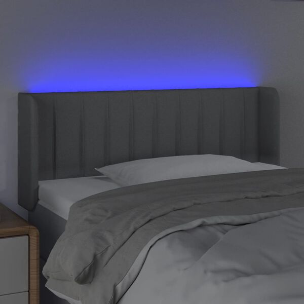 vidaXL LED-voodipeats, helehall, 103x16x78/88 cm, kangas