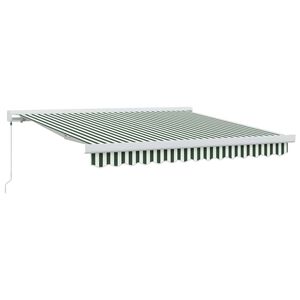 vidaXL K&auml;igukohandatav varikatus Roheline ja Valge 300 x 250 cm