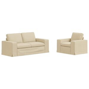 vidaXL Diivanikomplekt 2 pcs cream 182 x 80 x 82 cm kangas