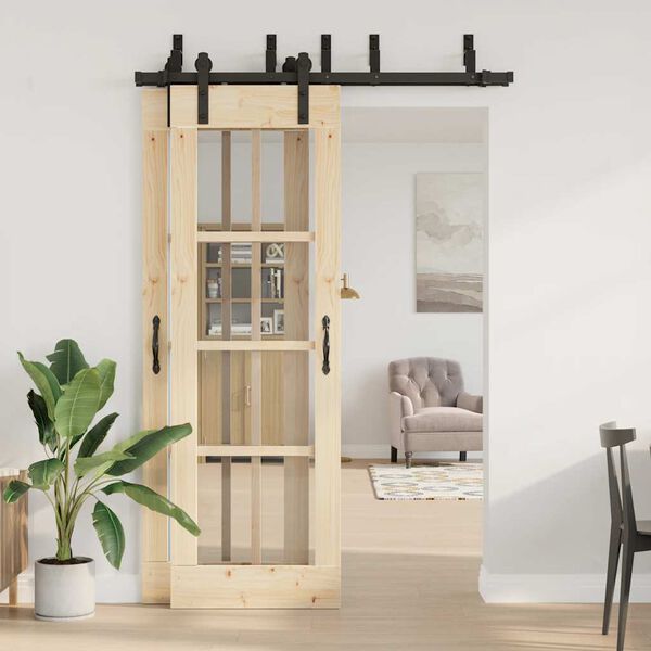 vidaXL liugukse tarvikute komplekt 152,5 cm terasest, must