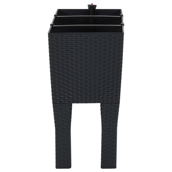 vidaXL kõrgendatud taimelava, antratsiithall, 60x25x46 cm, PP rotang