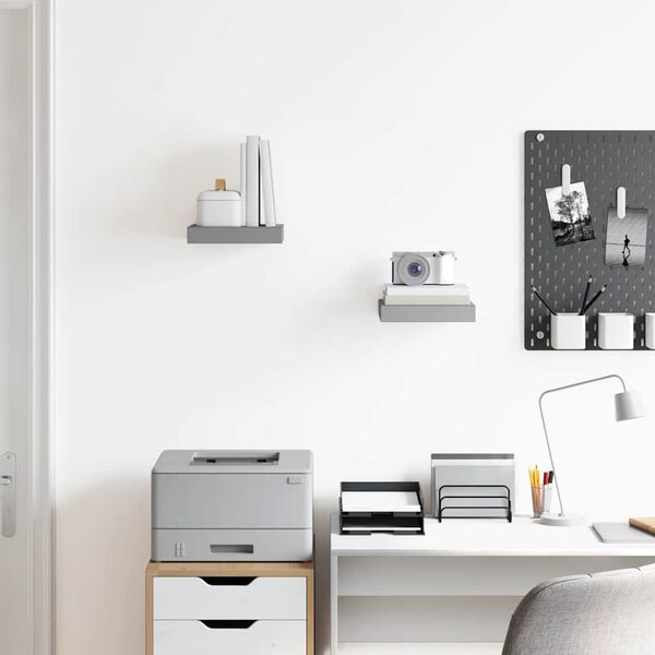 vidaXL seinariiulid, 2 tk, hall, 23 x 23,5 x 3,8 cm MDF