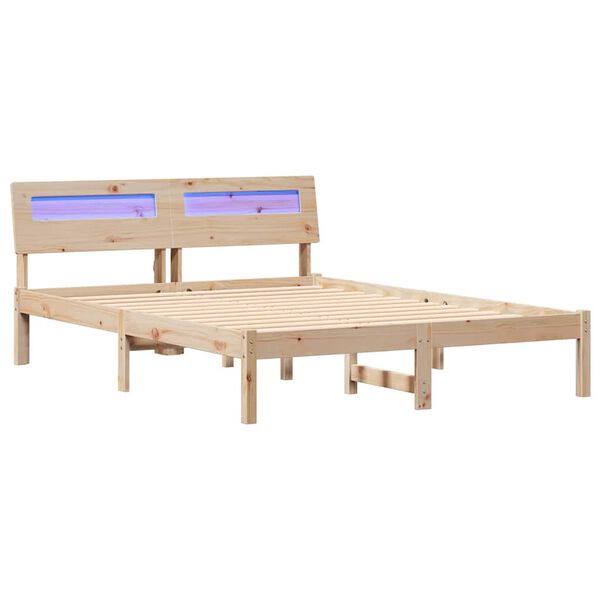 vidaXL Voodi raam peaga Pruun 120 x 190 cm Tahke m&auml;nd