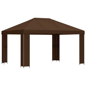 vidaXL Paviljon 4 &times; 3 m Pruun Pol&uuml;ester ja teras 190 gsm