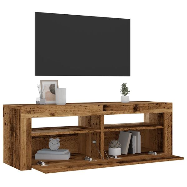vidaXL öökapid 2 tk LED-idega Old Wood 60x35x40 cm