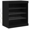 vidaXL LED Kummuti LED-ribadega Must tamm 60,5 x 37 x 67 cm Tehispuit