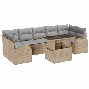 vidaXL Aia Diivanikomplekt padjaga padjaga 8 pcs Beež Pol&uuml; Rattan