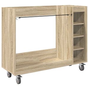 vidaXL Golfikapp rattaga &Uuml;ksv&auml;rviline Sonoma tamm 120 x 45 x 98 cm