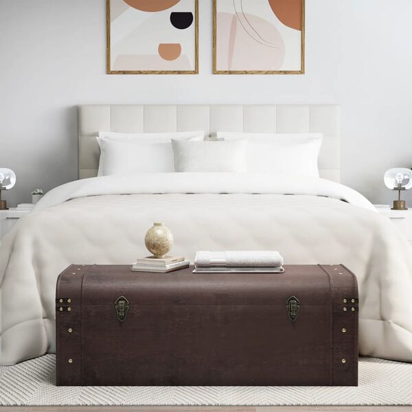 vidaXL lukkudega aardekirst, tumepruun, 110 x 50 x 39,5 cm, vineer