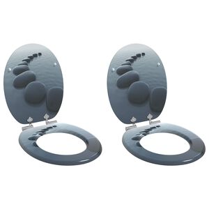 vidaXL vaikselt sulguvate kaantega prill-lauad, 2 tk, MDF, kivid