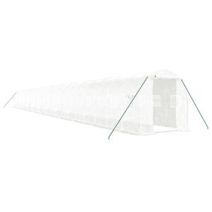 vidaXL kasvuhoone terasraamiga, valge, 48 m&sup2;, 24x2x2 m