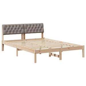 vidaXL Beti raam peaga Pruun ja taupe 140 x 190 cm M&auml;nnipuit
