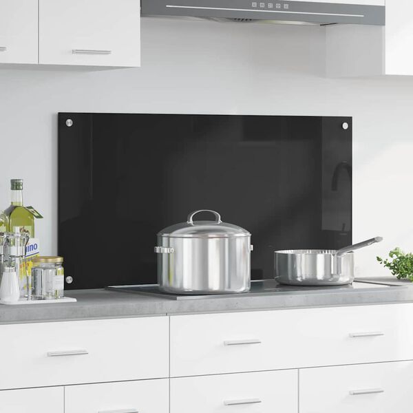 vidaXL Kögi Splashback Must 100 x 50 cm karastatud klaas