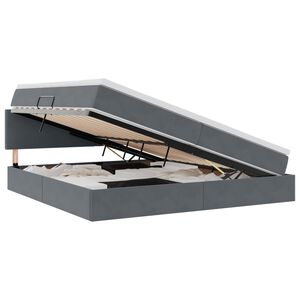 vidaXL LED-valgusega hoiuvoodi madratsiga Tumehall 200 x 200 cm Samet