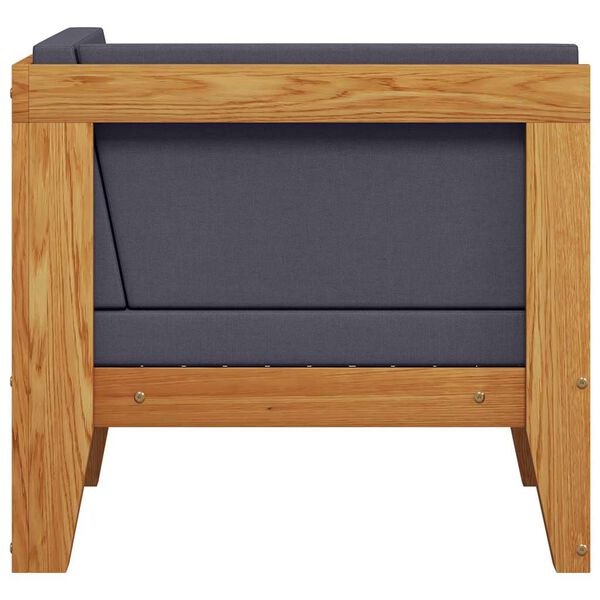 vidaXL sektsiooniline nurgadiivan ja tumehallid padjad, akaatsiapuit