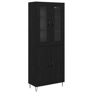 vidaXL K&otilde;rgushein Valge ja Must Tamm 69,5 x 34 x 180 cm Tehispuit