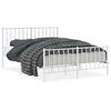 vidaXL metallist voodiraam peatsi ja jalutsiga&nbsp;, valge, 135 x 190 cm