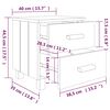 vidaXL öökapp "HAMAR", helehall, 40x35x44,5 cm, männipuit