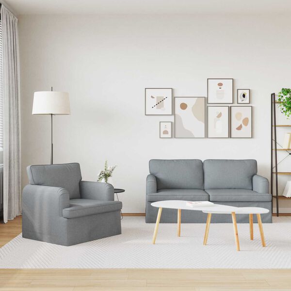 vidaXL Diivan 2 pcs Helehall 162 x 80 x 85 cm kangas