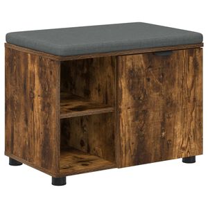 vidaXL Hallipink padjaga &Uuml;ksv&auml;rviline Suitsetatud tamm 60 x 38 x 46 cm