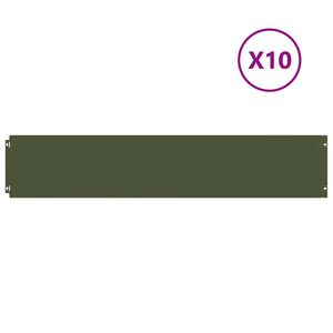 vidaXL muru&auml;&auml;red 10 tk oliivroheline 20x103 cm k&uuml;lmvaltsitud teras