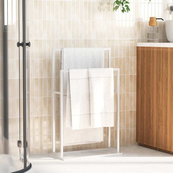 vidaXL eraldiseisev r&auml;tikurest, valge, 48 x 24 x 78,5 cm, raud