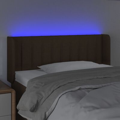 vidaXL LED-voodipeats, tumepruun, 83x16x78/88 cm, kangas