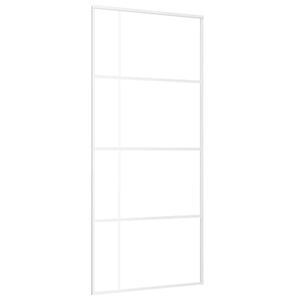 vidaXL liuguks, matt ESG-klaas ja alumiinium, 90 x 205 cm, valge