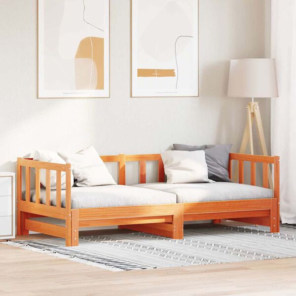 vidaXL P&auml;evavoodi koos kummutiga Vahapruun 203,5 x 184 x 66 cm