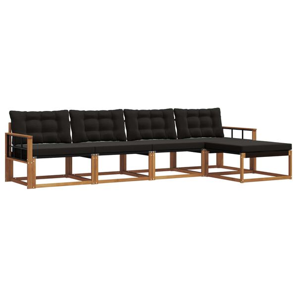 vidaXL V&auml;li diivanikomplekt padjaga 5 pcs Looduslik ja must