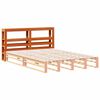 vidaXL riiulitega voodipeats, vahapruun, 140 cm, m&auml;nnipuit