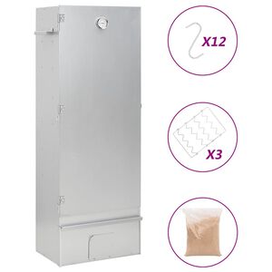 vidaXL BBQ suitsuahi puulaastudega, 44,5x29x110 cm, tsingitud teras