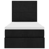 vidaXL Ottomani voodiraam madratsiga, must, 90x190cm, kangas