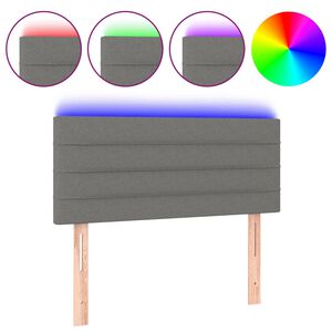 vidaXL LED-voodipeats, tumehall, 80x5x78/88 cm, kangas