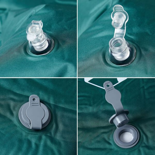 vidaXL iset&auml;ituv matkamadrats koos sisseehitatud padjaga, roheline