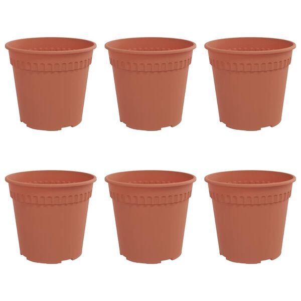 vidaXL &Uuml;mmargune lillepott 6 pcs Kohviroosa &Oslash; 17 x 14 cm Plastmass
