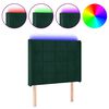 vidaXL LED-voodipeats, tumeroheline, 83x16x118/128 cm, samet