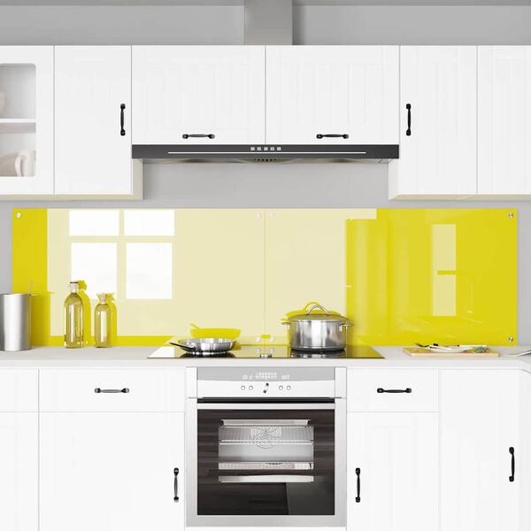 vidaXL K&ouml;gi Splashback 2 pcs Kollane 110 x 60 cm karastatud klaas