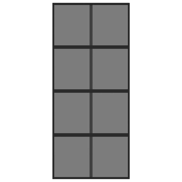 vidaXL liuguks, must, 90 x 205 cm, karastatud klaas ja alumiinium