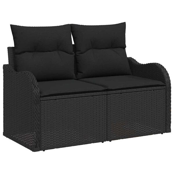 vidaXL Aia Diivanikomplekt padjaga padjaga 9 pcs Must Polü Rattan