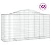 vidaXL kaarekujulised gabioonkorvid 8 tk, 200x50x100/120 cm, raud