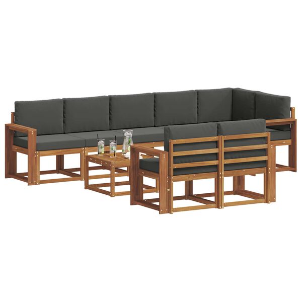 vidaXL V&auml;li diivanikomplekt padjaga 9 pcs Looduslik ja antriit