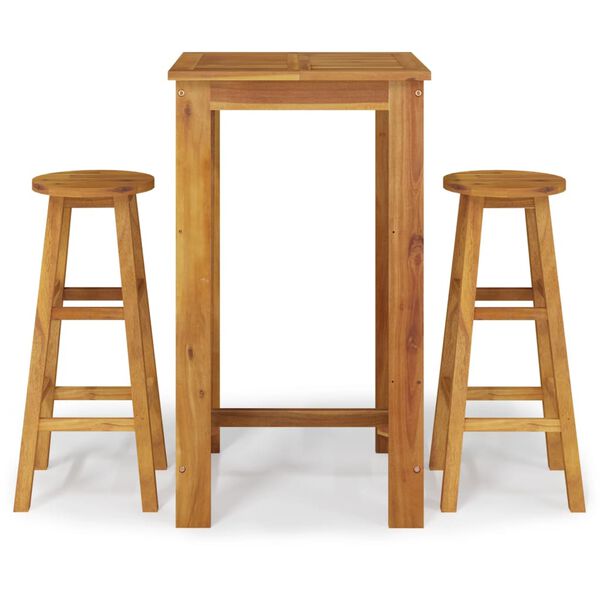 vidaXL 3-osaline aia baarikomplekt, akaatsiapuit