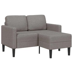 vidaXL 2-kohaline diivan koos diivaniga L-kujuline Taupe 125 cm kangas