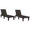 vidaXL p&auml;evitustoolid 2 tk, must, 155 x 58 x 83 cm, pol&uuml;prop&uuml;leen