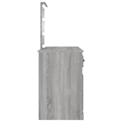 vidaXL tualettlaud LEDiga, hall Sonoma tamm, 130x50x132,5 cm