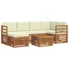vidaXL Diivanikomplektid 7 pcs Looduslik ja kreem Tugev akatsiapuu