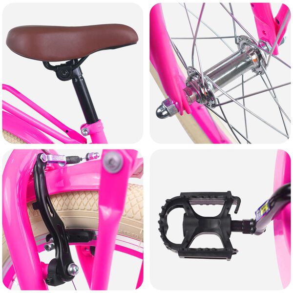 vidaXL Laste Bike 18 Tolli 5-7 aastastele Tumepink