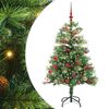 vidaXL Tehisj&otilde;ulupuu LED -ribatuledega Roheline 150 cm PVC ja metall