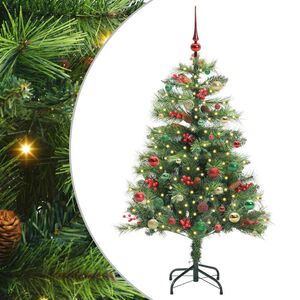vidaXL Tehisj&otilde;ulupuu LED -ribatuledega Roheline 150 cm PVC ja metall